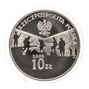 Polska, Rzeczpospolita od 1989 roku, 10 złotych 2005, 60 Rocznica Zakończenia II Wojny Światowej