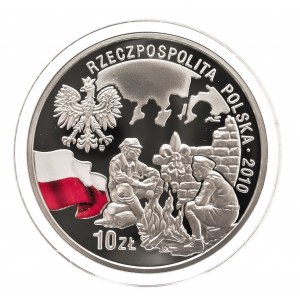 Polska, Rzeczpospolita od 1989 roku, 10 złotych 2010, 100 Rocznica Harcerstwa Polskiego