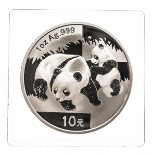 Chiny, 10 yuanów 2008, Panda, srebro 999