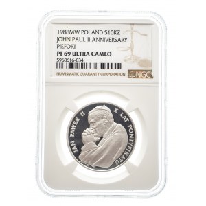 Polska, PRL (1944-1989), 10000 złotych 1988, Jan Paweł II - X-lecie Pontyfikatu