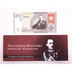 Polska, Pleszew, 21 koron pleszewskich. Powstanie Wielkopolskie, 2021 - banknot kolekcjonerski