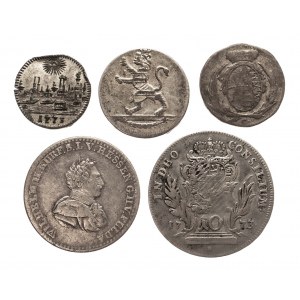 Niemcy, zestaw monet srebrnych 18-19 w. - 5 sztuk, srebro