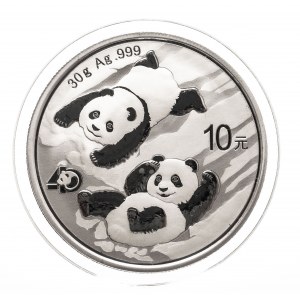 Chiny, srebrna chińska Panda o nominale 10, 2022.