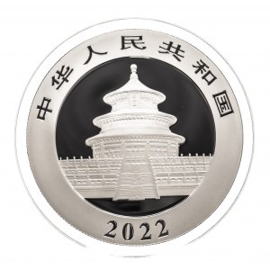 Chiny, srebrna chińska Panda o nominale 10, 2022.