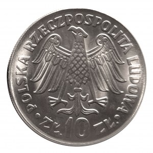 Polska, PRL (1944-1989), 10 złotych 1964 - 600-lecie Uniwersytetu Jagielońskiego - napis wklęsły
