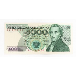 Polska, PRL (1944 - 1989), 5000 ZŁOTYCH 1.12.1988, seria DZ.