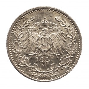 Niemcy, Cesarstwo Niemieckie (1871-1918), 1/2 marki 1915 G, Karlsruhe