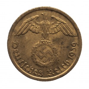 Niemcy, Trzecia Rzesza (1933 - 1945), 10 Reichspfennig 1939 G, Karlsruhe
