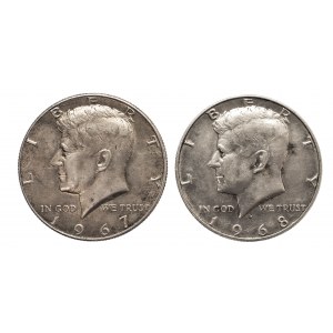 Stany Zjednoczone Ameryki (USA), zestaw 2 srebrnych półdolarówek 1967-1968.