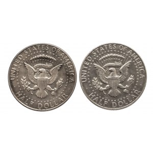 Stany Zjednoczone Ameryki (USA), zestaw 2 srebrnych półdolarówek 1967-1968.