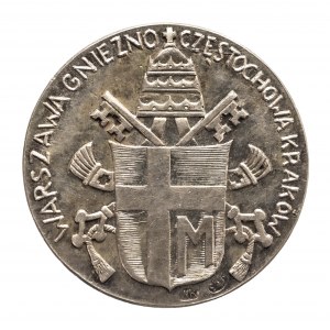 Polska, PRL (1944-1989), srebrny medal Jan Paweł II Warszawa Gniezno Kraków
