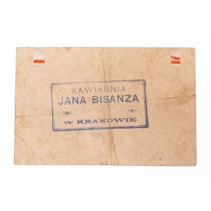 Kraków - Letnia Kawiarnia i Mleczarnia Jana Bisanza, bon na 1 koronę 1919