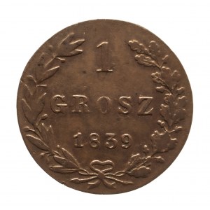Zabór rosyjski, Mikołaj I (1825-1855), 1 grosz 1839 MW, Warszawa