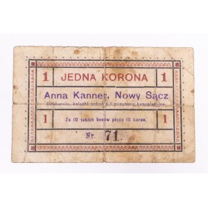 Nowy Sącz - Anna Kanner, Drukarnia, Książki Szkolne, 1 korona 1919