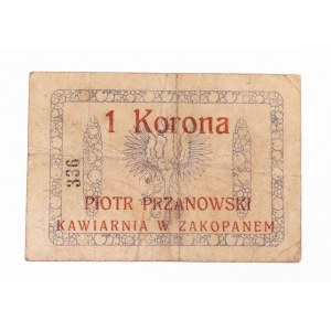 Zakopane - Piotr Przanowski, kawiarnia, 1 korona 1919