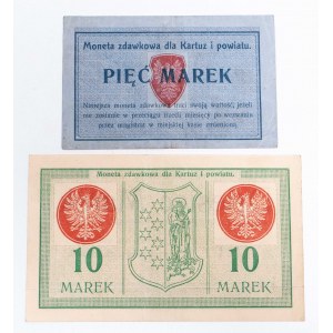 Kartuzy, zestaw bonów: 5 i 10 marek 1.03.1920