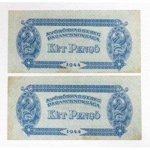 Węgry, zestaw 2 banknotów 2 pengo 1944