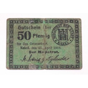 Nakło nad Notecią, bon 50 fenigów 15.04.1919