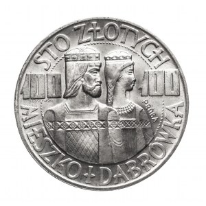 Polska, PRL (1944-1989), 100 złotych 1966, Mieszko i Dąbrówka - półpostacie, próba (1)