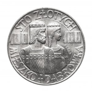 Polska, PRL (1944-1989), 100 złotych 1966, Mieszko i Dąbrówka - półpostacie, próba (2)