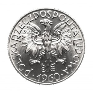 Polen, Polnische Volksrepublik 1844-1989, 5 Zloty 1960 Rybak, Warschau - leichter Drall