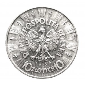 Poľsko, Druhá republika (1918-1939), 10 zlotých 1936 Piłsudski, Varšava