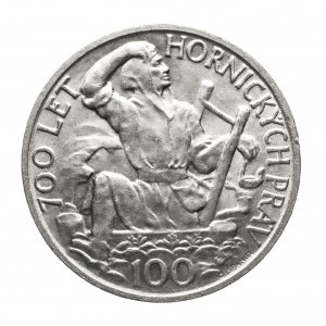 Czechosłowacja (1946-1960), 100 koron 1949, 700. rocznica przyznania prawa wydobycia srebra Igławie