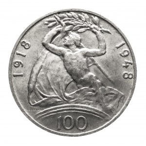 Czechosłowacja (1946-1960), 100 koron 1948, 30-lecie Niepodległości, srebro