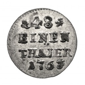 Polen, August III Sas (1733-1763), 1/48 Taler 1763 C, Grünthal