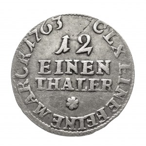 Poland, August III Sas (1733-1763), 1/12 thaler 1763 E.D.C., Leipzig - wide crown