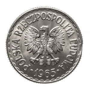 Polen, Volksrepublik Polen (1944-1989), 1 Zloty 1965, Warschau, Vernichtung - Blattende