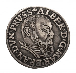 Ducal Prussia, Albert Hohenzollern (1525-1568), trojak 1541, Königsberg - long beard