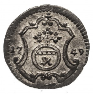 Poland, August III Sas (1733-1763), halerz (fenig) 1749 FWôF, Dresden