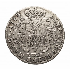 Polska, August III Sas (1733-1763), 1/6 Talara 1763 FWôF, Drezno