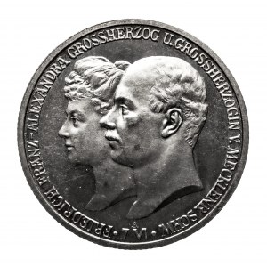 Nemecko, Nemecké cisárstvo (1871-1918), Mecklemburg-Schwerin, 2 marky 1904 A - sobáš, Berlín - zrkadlová známka