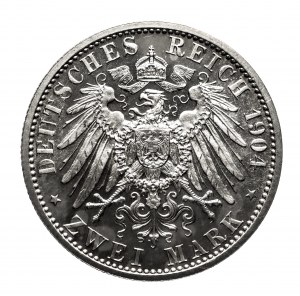 Germany, German Empire (1871-1918), Mecklemburg-Schwerin, 2 marks 1904 A - nuptial, Berlin - mirror stamp