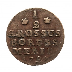 Jižní Prusko, Fridrich Vilém II (1786-1797), půlpenny 1797 B, Vratislav