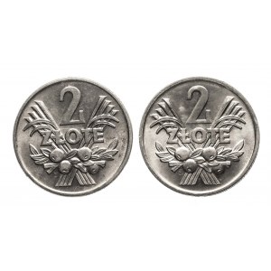 Polska, PRL (1944-1989), zestaw: 2 złote 1958, 1974 - piękne