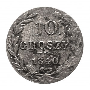 Zabór Rosyjski, Mikołaj I (1825-1855), 10. groszy 1840, Warszawa. KROPKA po 10