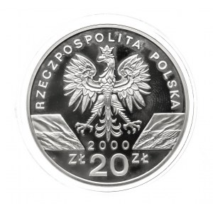 Polska, Rzeczpospolita od 1989 roku, 20 złotych 2000, Warszawa, Dudek - Upupa epops