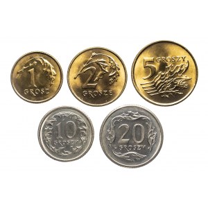 Polska, Rzeczpospolita od 1989 roku, zestaw monet obiegowych z roku 1998