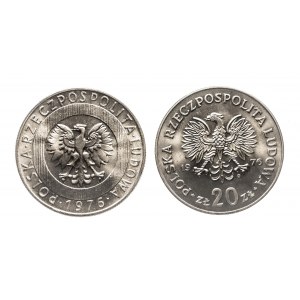 Polska, PRL (1944-1989), zestaw: 20 złotych 1976 - wieżowiec i Nowotko