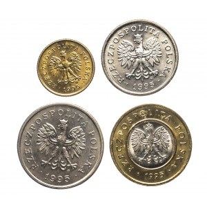Polska, Rzeczpospolita od 1989 roku, zestaw monet obiegowych bitych w 1995 roku
