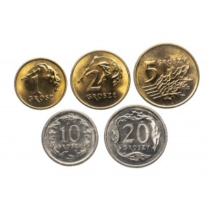 Polska, Rzeczpospolita od 1989 roku, zestaw monet obiegowych bitych w 1999 roku