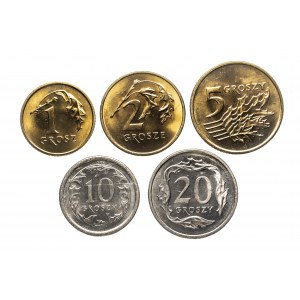 Poland, the Republic since 1989, set of circulation coins minted in 1999