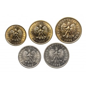 Poland, the Republic since 1989, set of circulation coins minted in 1999