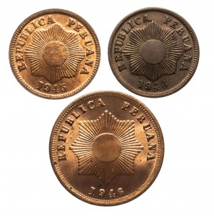 Peru, sada 3 centavů 1945, 1946, Lima.