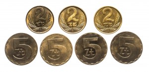 Poland, People's Republic of Poland 1944-1989, set of brass coins 2, 5 zloty - 10 pieces