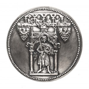 Polska, PRL (1952-1989), medal z serii królewskiej PTAiN - Henryk Probus 1985, Mennica Warszawska.