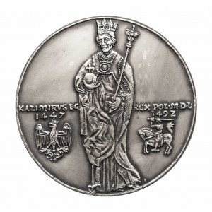 Polska, PRL (1952-1989), medal z serii królewskiej PTAiN - Kazimierz Jagiellończyk 1979, Mennica Warszawska.